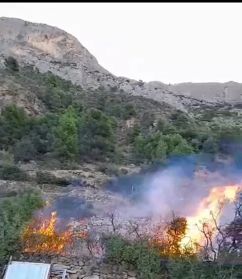 Incendio en Pla La Gralla en el Cabeçó d'Or de Busot 2023