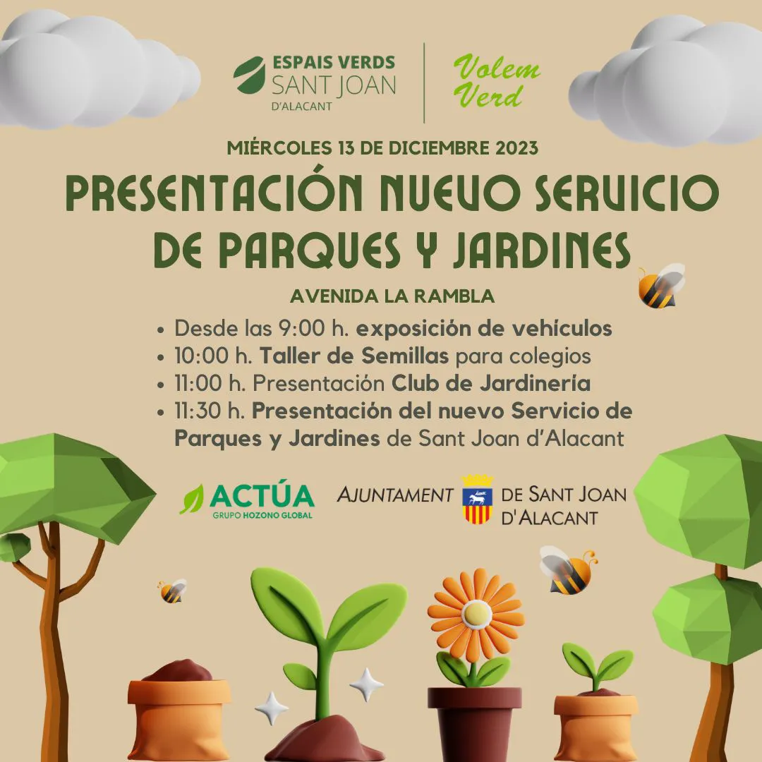 CARTEL PRESENTACION NUEVO SERVICIO PARQUES Y JARDINES 2023