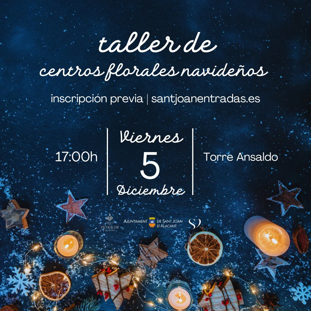 TALLER CENTROS FLORALES NAVIDAD SAN JUAN 2025 CARTEL