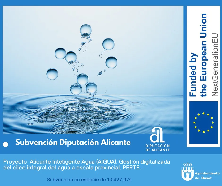 Subvencion no dineraria diputacion de alicante a Busot