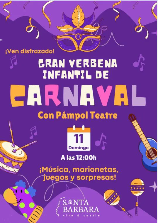 cartel CARNAVAL INFANTIL castillo santa baarbara 2024