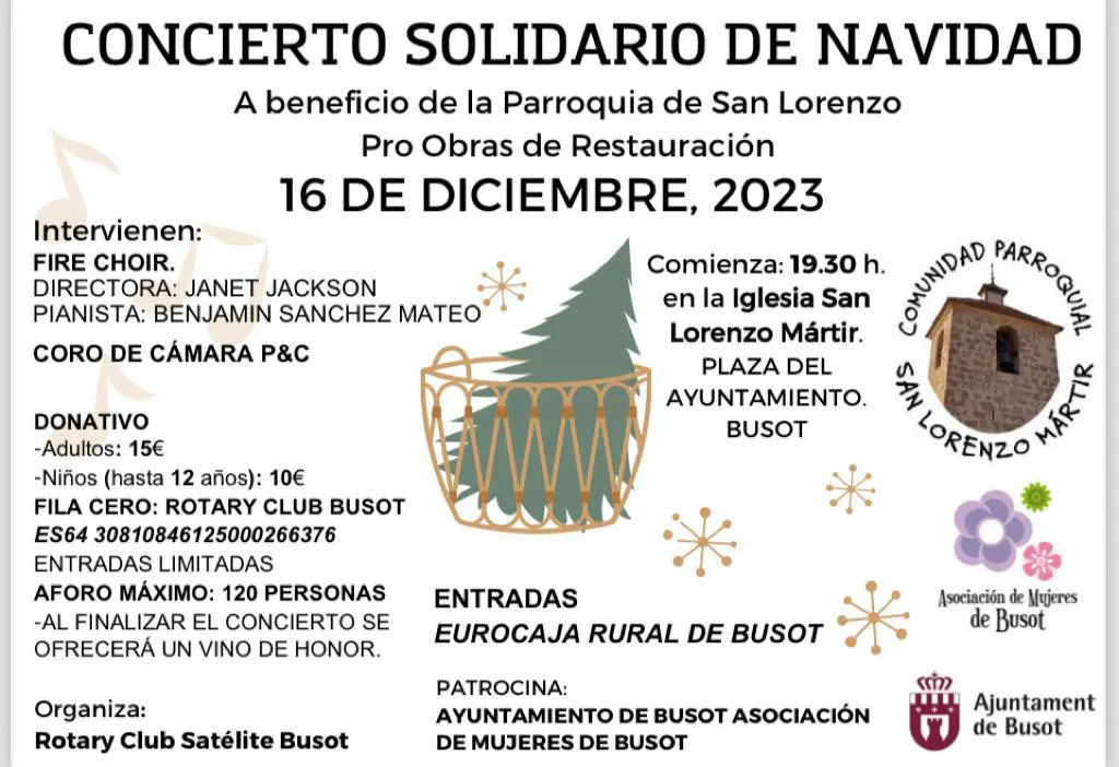 Concierto Solidario busot diciembre 2023