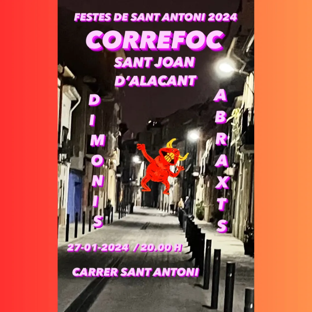 CORREFOC FIESTAS SAN ANTONI SANT JOAN 2024 CARTEL