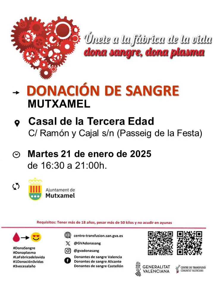 DONACION SANGRE MUTXAMEL CARTEL