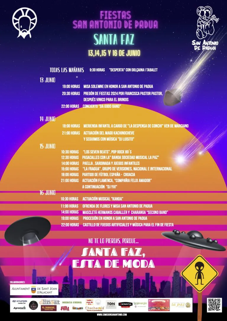 CARTEL SANTA FAZ 2024 FIESTAS SAN ANTONIO DE PADUA