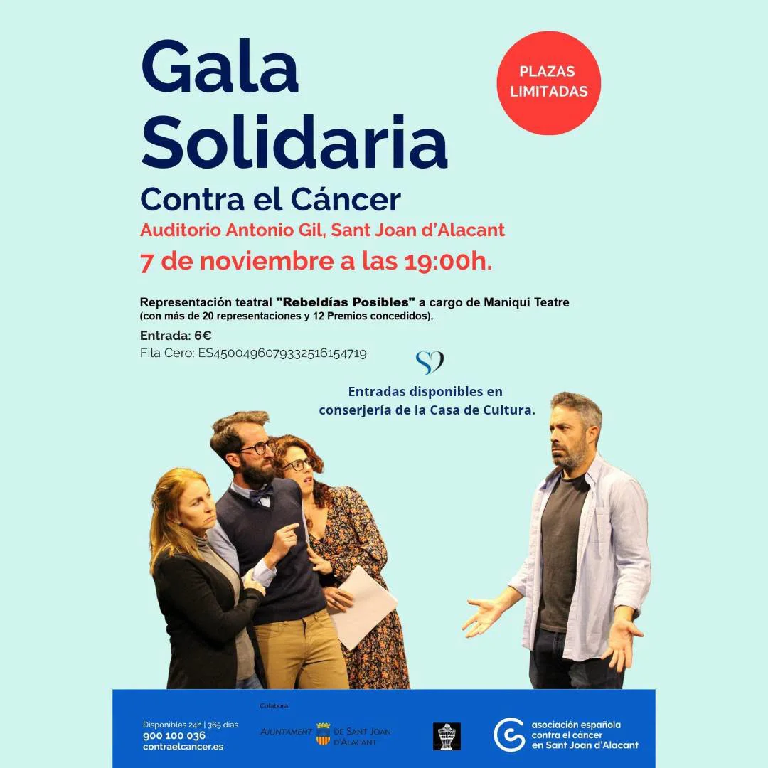 GALA SOLIDARIA CONTRA EL CANCER CARTEL 2026 SANT JOAN