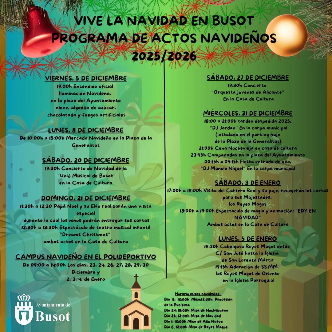 navidad en busot 2025 pograma 2025
