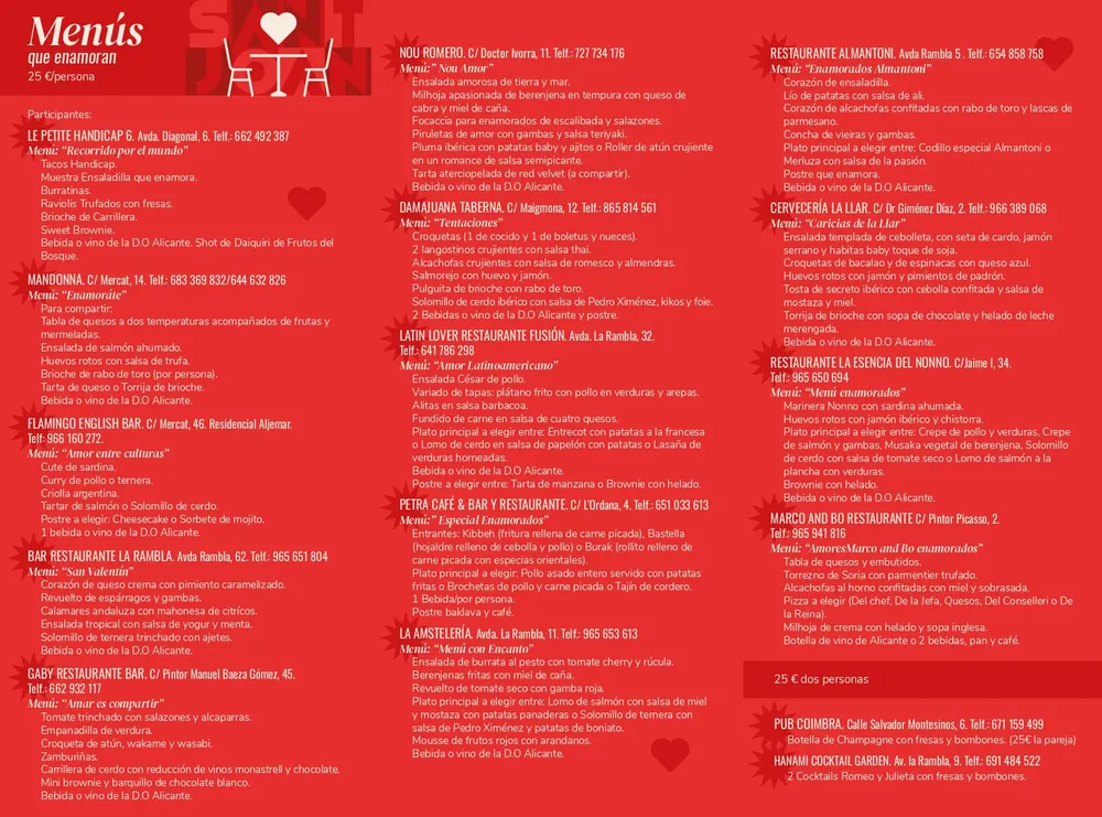 MENUS QUE ENAMORAN SAN JUAN LISTA 2024