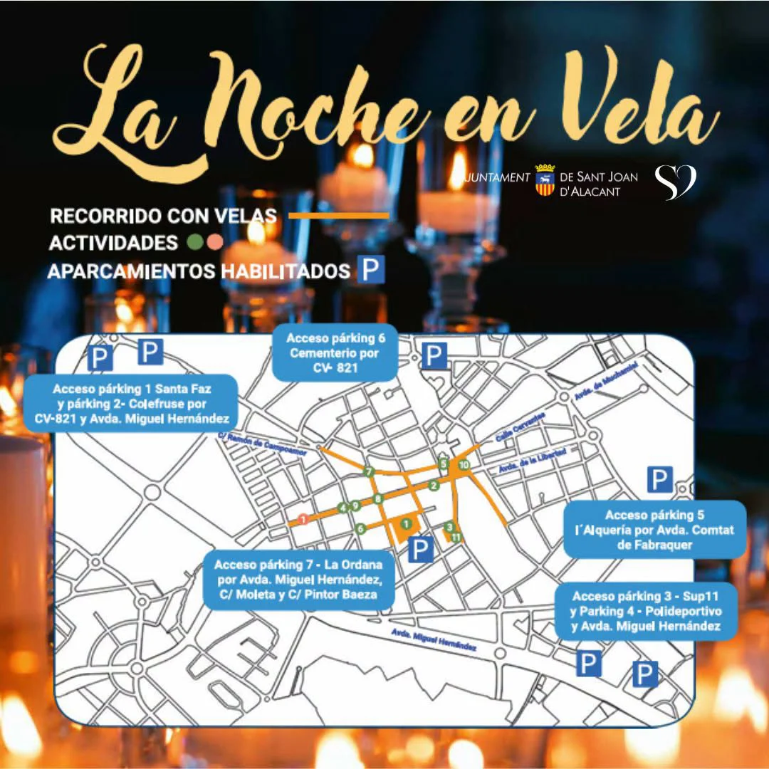 LA NOCHE EN VELA 2026 SANT JOAN MAPA PARKINGS