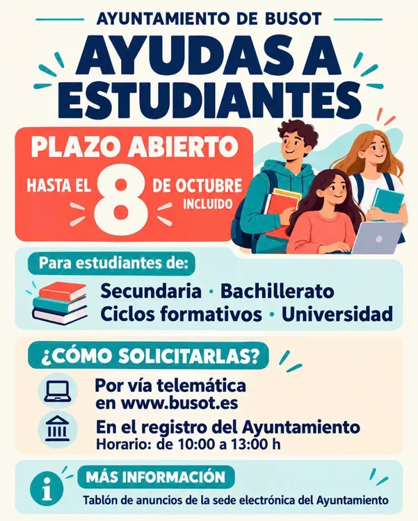 AYUDAS A ESTUDIANTES BUSOT 2026 CARTEL