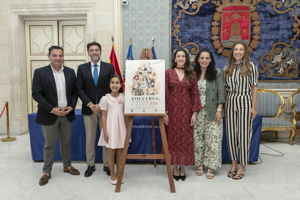 El cartel ‘La Fiesta que nos une’, original de María Martínez Esteban, anunciará las Hogueras 2026