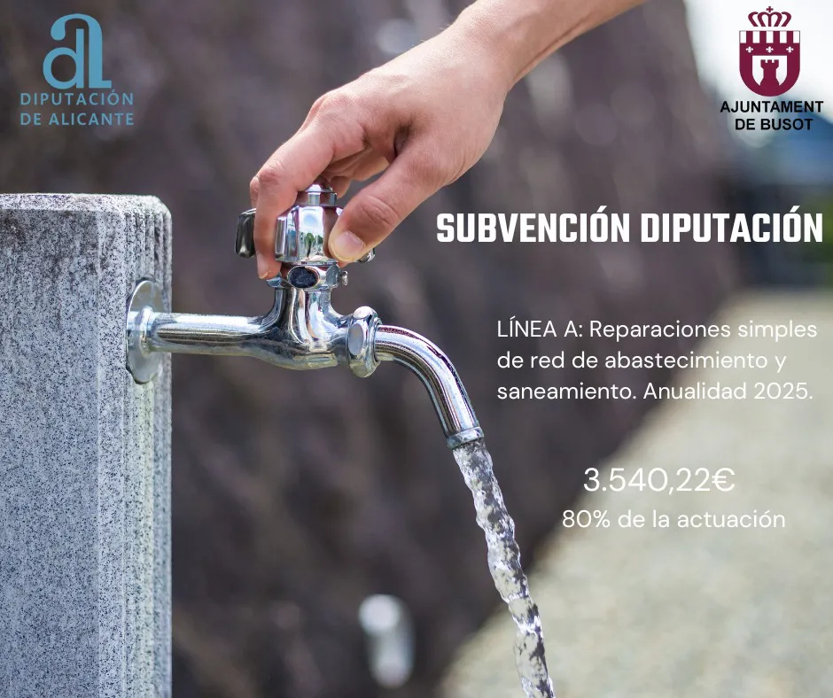 Subvencion busot diputacion abastecimiento agua 2'25