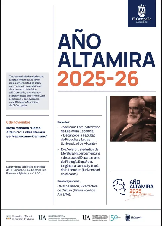 Cartel acto El Campello altamira 6 de noviembre