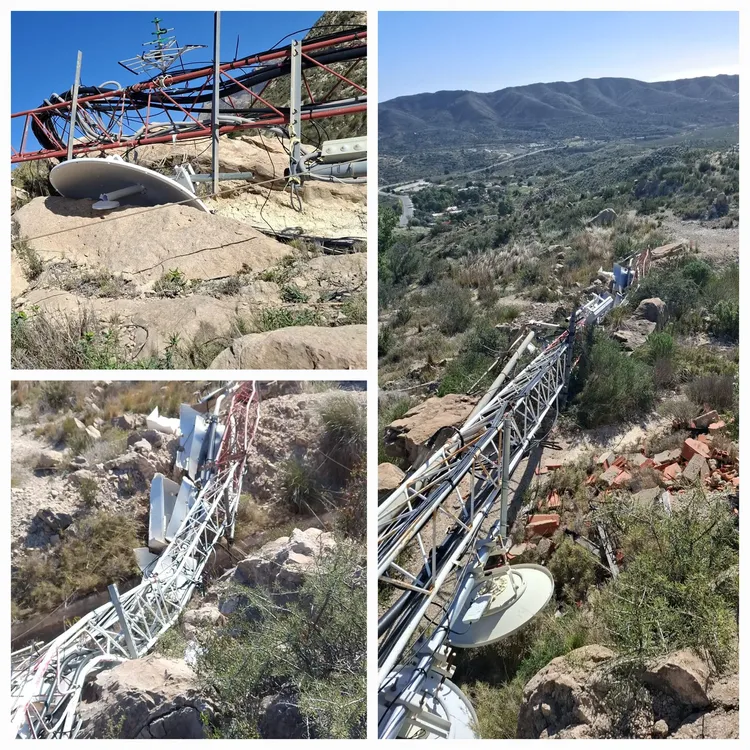ANTENA TELECOMUNICACIONES CAIDA POR EL TEMPORAL 2026