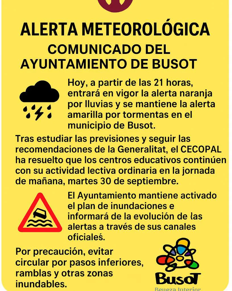 ALERTA METEOROLÓGICA BUSOT 2025