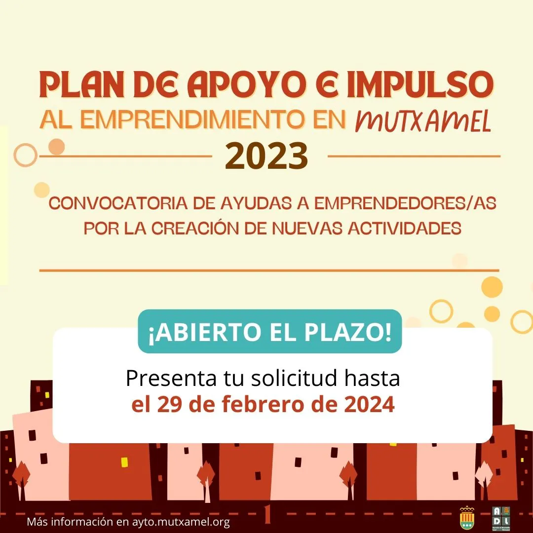 CARTEL PLAN DE APOYO EMPRENDIMIENTO MUTXAMEL 2023 CARTEL