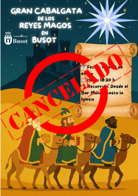 CABALGATA REYES MAGOS BUSOT CANCELADA 2025 CARTEL