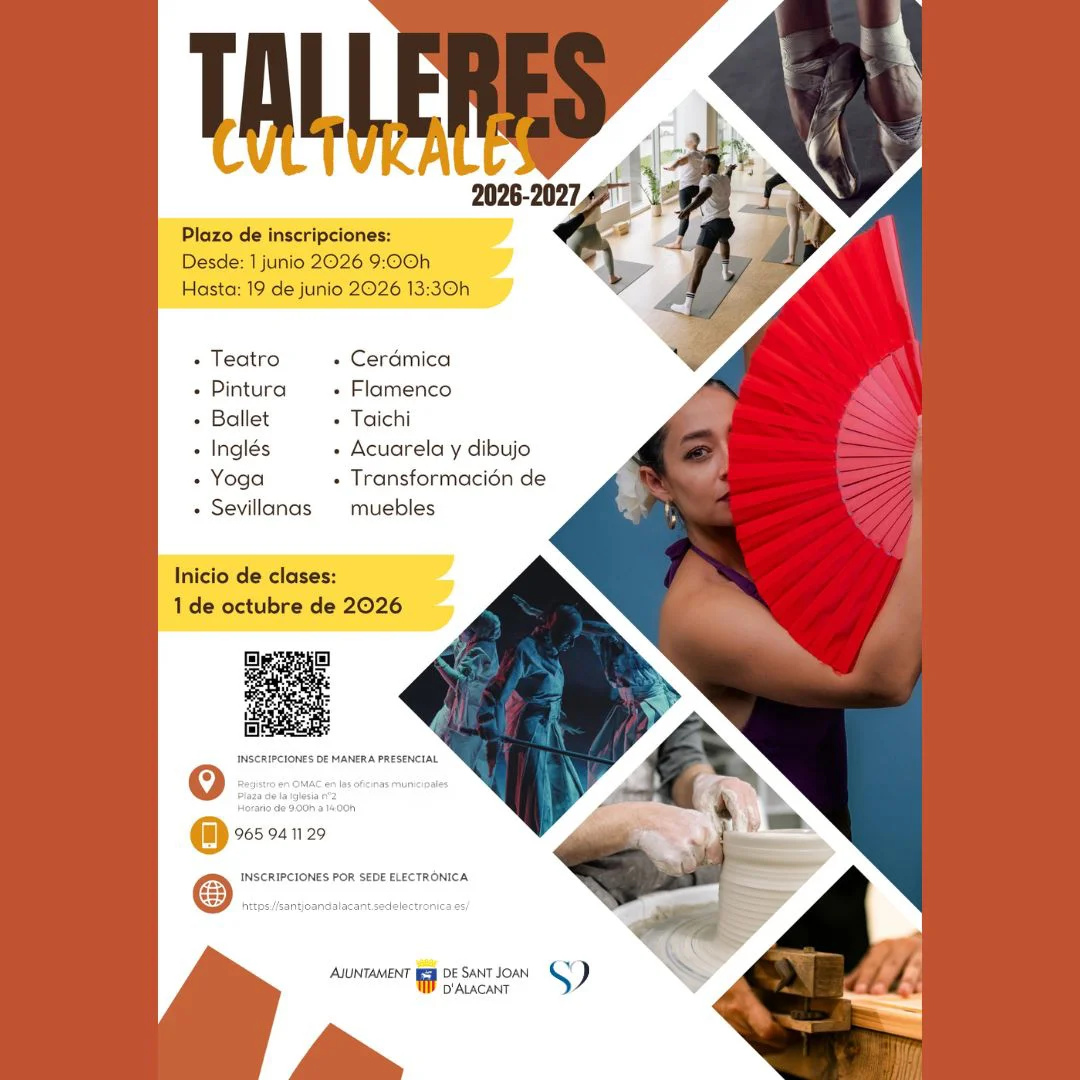 TALLERES CULTURALES SANT JOAN 2026 CARTEL
